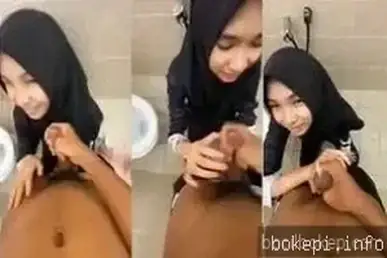 Pacar Cantik Isap Kontol Gede di Toilet Umum